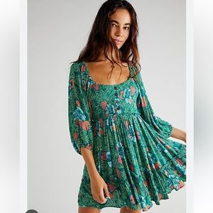 Free People Summer picnic printed mini dress